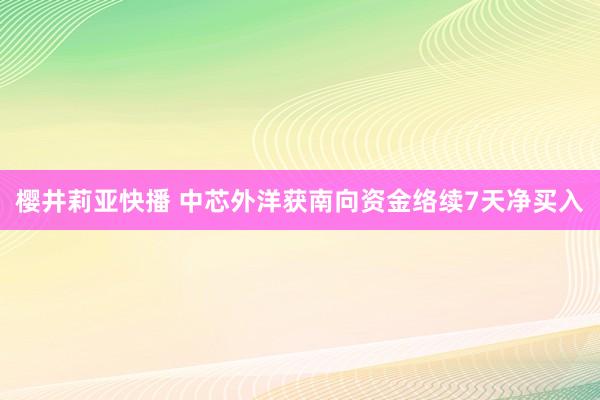 樱井莉亚快播 中芯外洋获南向资金络续7天净买入
