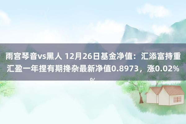 雨宫琴音vs黑人 12月26日基金净值：汇添富持重汇盈一年捏有期搀杂最新净值0.8973，涨0.02%